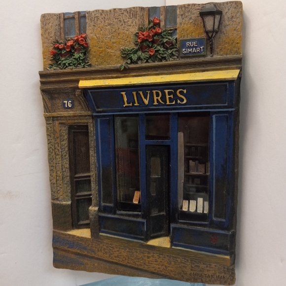 CHIU Tak Hak Wall Plaque Decor LIVRES 76 Blue Vintage Collectible - Picture 1 of 6